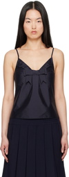 SHUSHU/TONG Navy Bow Tie Sling Top