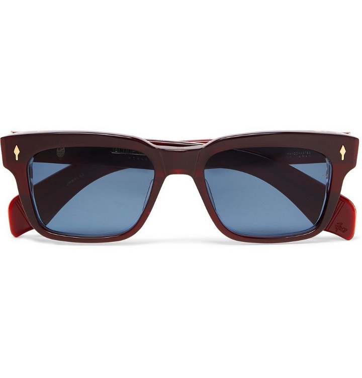 Photo: Jacques Marie Mage - Molino Square-Frame Acetate and 18-Karat Gold Sunglasses - Red