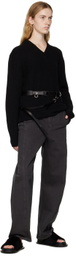 LEMAIRE Black V-Neck Sweater