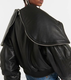 The Attico Oversized leather bomber jacket