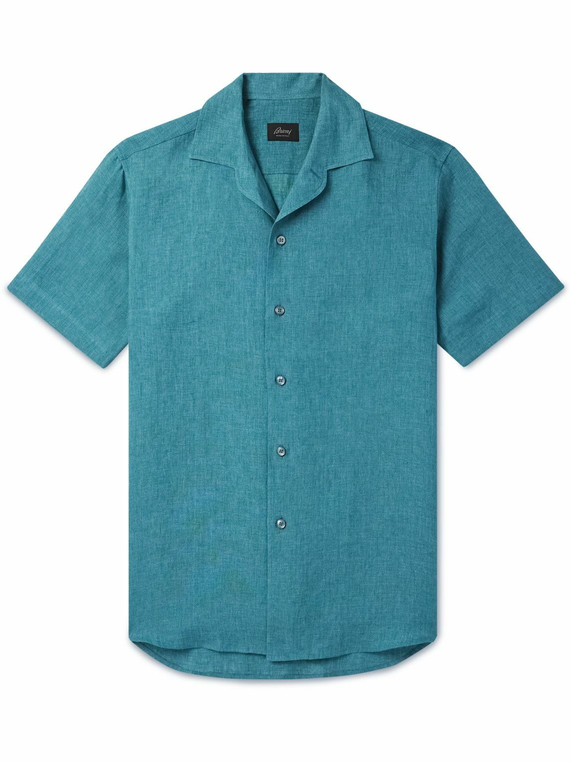 Brioni - Capri Camp-Collar Linen Shirt - Blue