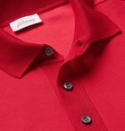 Brioni - Cotton and Silk-Blend Piqué Polo Shirt - Men - Red