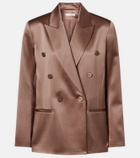 The Sei Double-breasted silk satin blazer