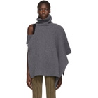 Ports 1961 Grey Fully Fashioned Poncho Turtleneck