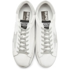 Golden Goose White and Silver Superstar Sneakers