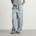 Auralee Women's Wool Herringbone Cargo Pants in Dusty Blue