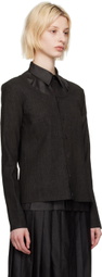 UMBER POSTPAST Black Mud-Dyed Cardigan