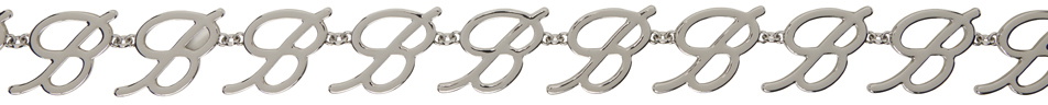 Blumarine Silver Logo Chain Belt