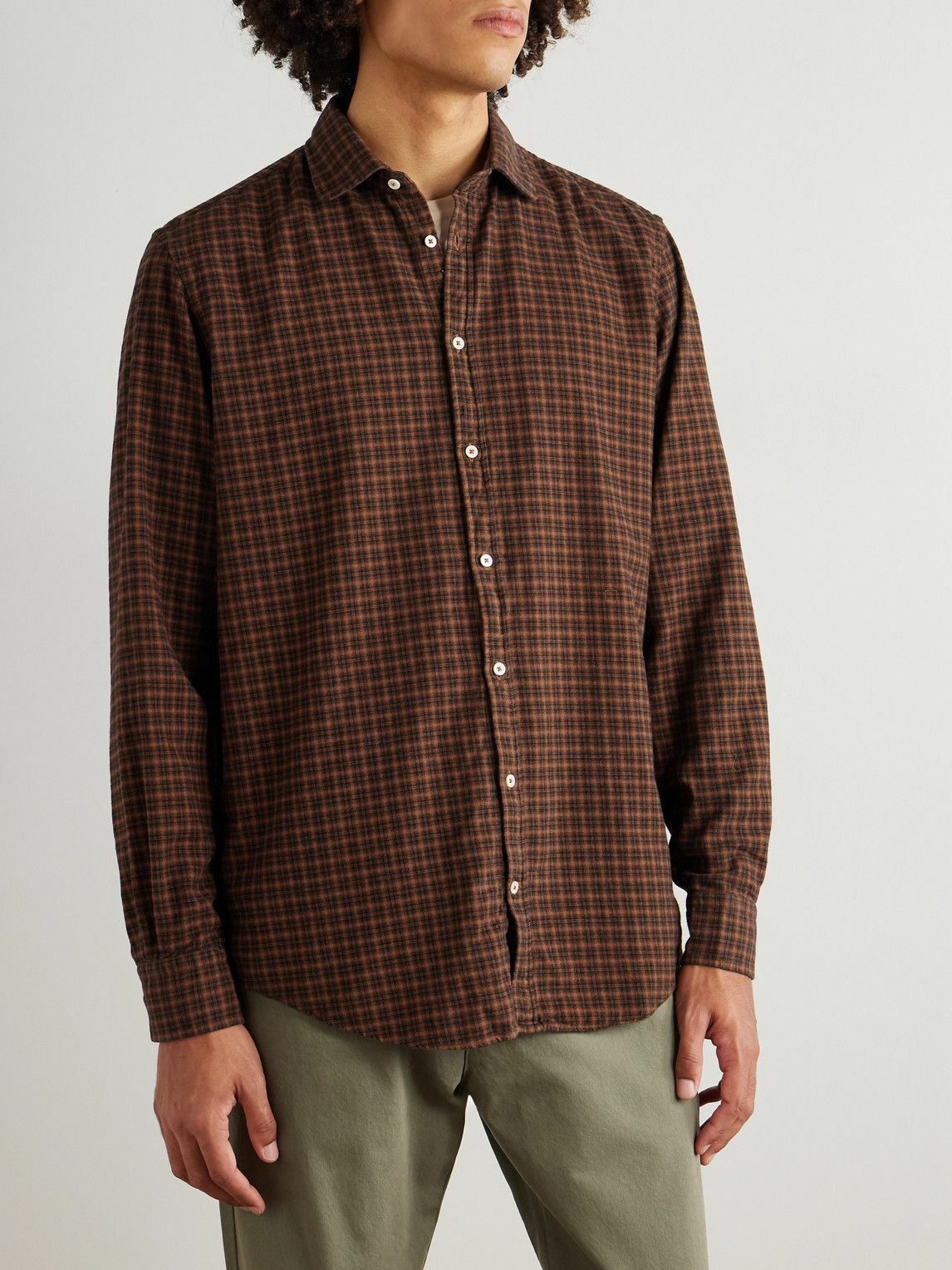 Massimo Alba - Canary Checked Cotton-Flannel Shirt - Red