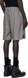 Rick Owens Gray Concordians Boxers Leather Shorts