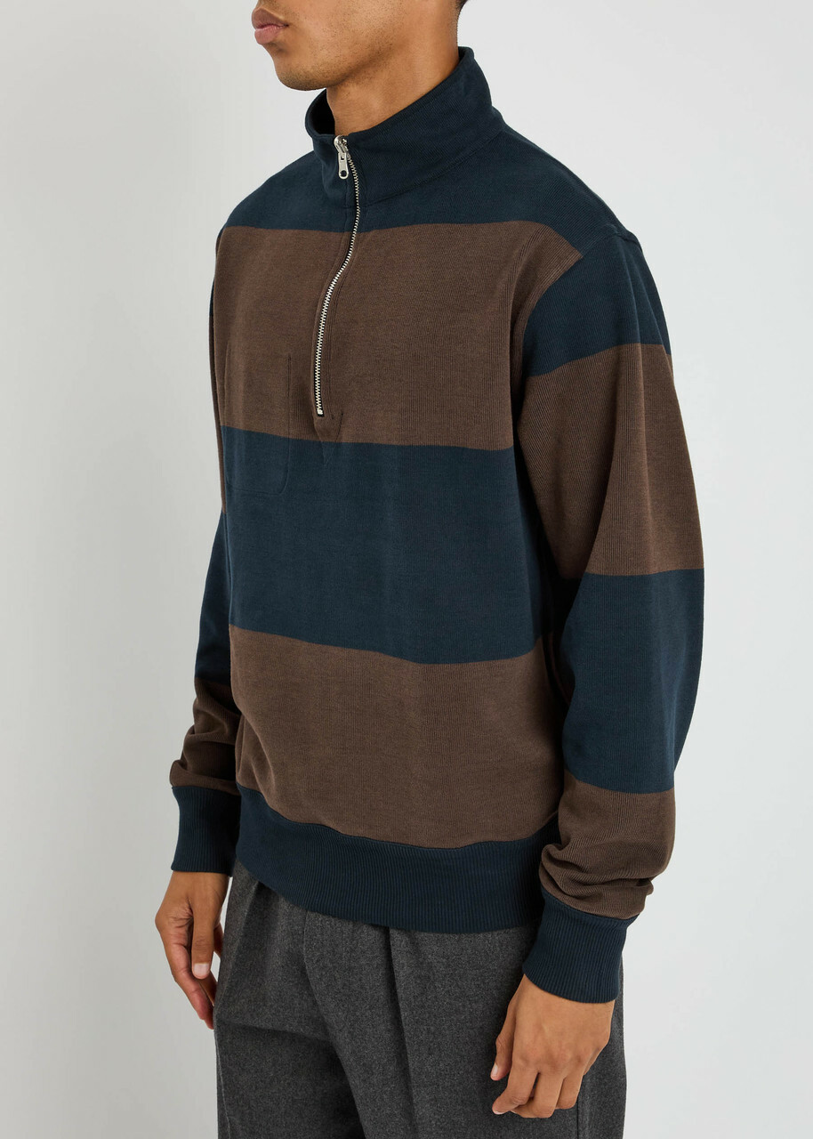 Oliver Spencer Reversible Cotton Sweatshirt Navy