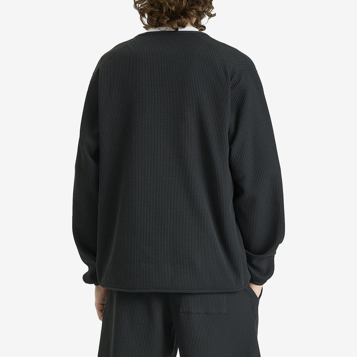 Goldwin Men's Waffle Light Cardigan in Black