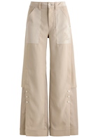 High Confidential Wide-leg Panelled Trousers Cream