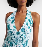 Heidi Klein Kos paisley shirred linen maxi dress