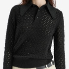 TOGA ARCHIVES Women's TOGA Lace Knit Polo Shirt in Black