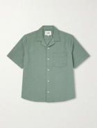 Corridor - Convertible-Collar Cotton-Hopsack Shirt - Green