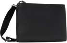 BOSS Black Leather Messenger Bag