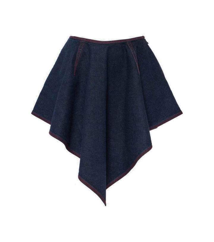 Photo: Alaïa Triangle asymmetric denim miniskirt