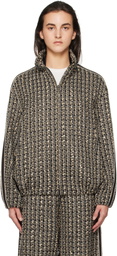 WOOYOUNGMI Gray & Black Tweed Banding Jacket