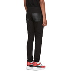 Alexander McQueen Black Leather-Trimmed Jeans