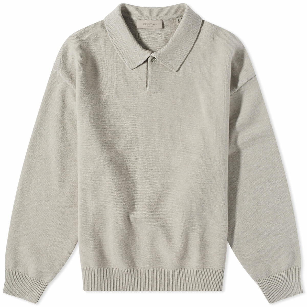 Fear of God ESSENTIALS Men's Knitted Polo Shirt in Seal Fear Of God ...