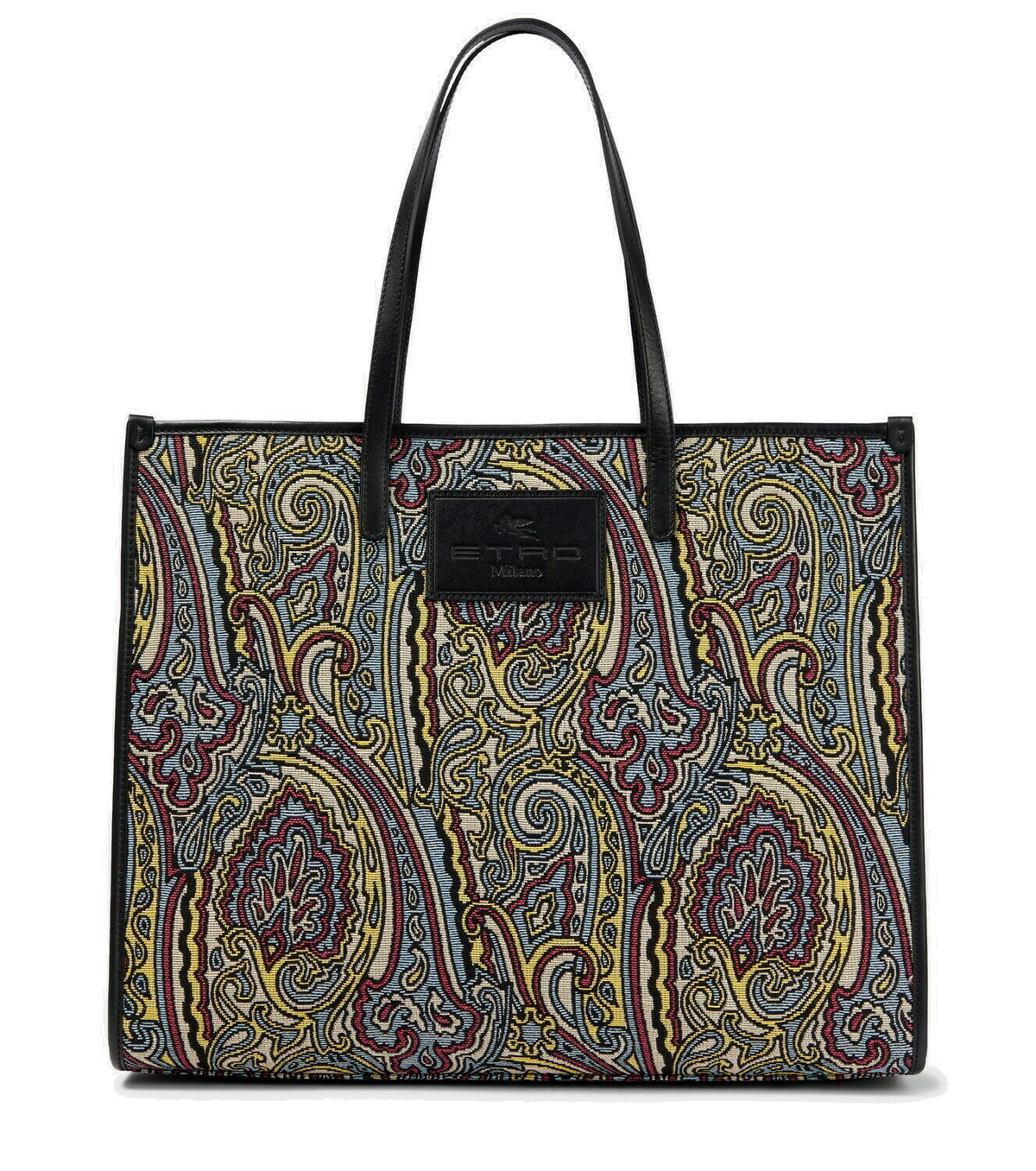 Sac Tote ETRO Pegaso Paisley Jacquard - Logo - Cuir & Cachemire - Très Bon état Occasion