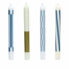 HAY Pattern Candle - Set of 4 in Green/Blues 
