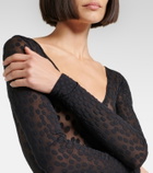Wolford Sweet Dots polka-dot sheer catsuit