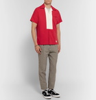 Wacko Maria - Camp-Collar Two-Tone Tencel and Cotton-Blend Twill Shirt - Red