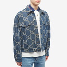 Gucci Men's GG Jacquard Denim Jacket in Blue