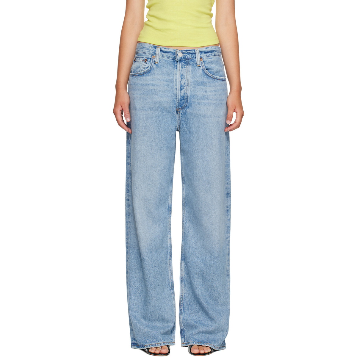 AGOLDE Blue Low Slung Baggy Jeans