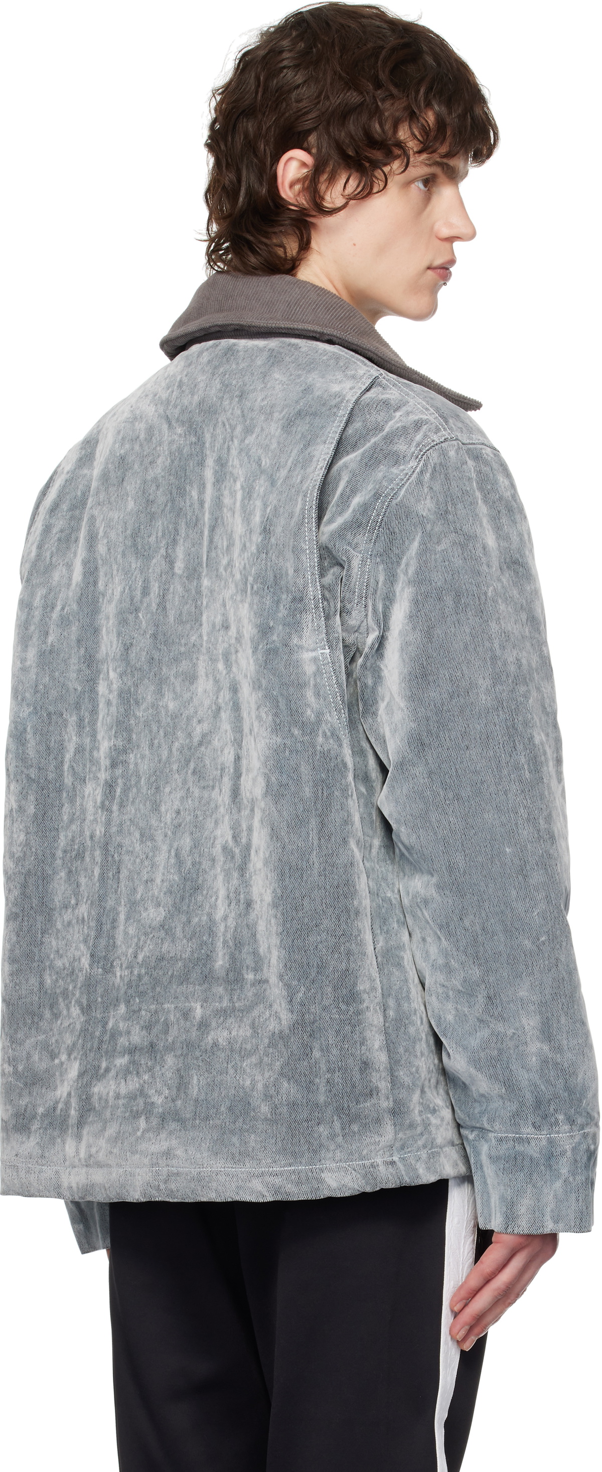 Casablanca Gray Peach Texture Denim Jacket