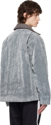 Casablanca Gray Peach Texture Denim Jacket