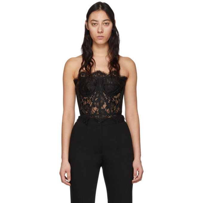 Dolce and Gabbana Black Lace Short Galloon Bustier Dolce & Gabbana