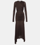 The Attico Sheer embroidered tulle midi dress