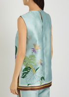 Alemais Alfie Printed Satin-twill top Blue