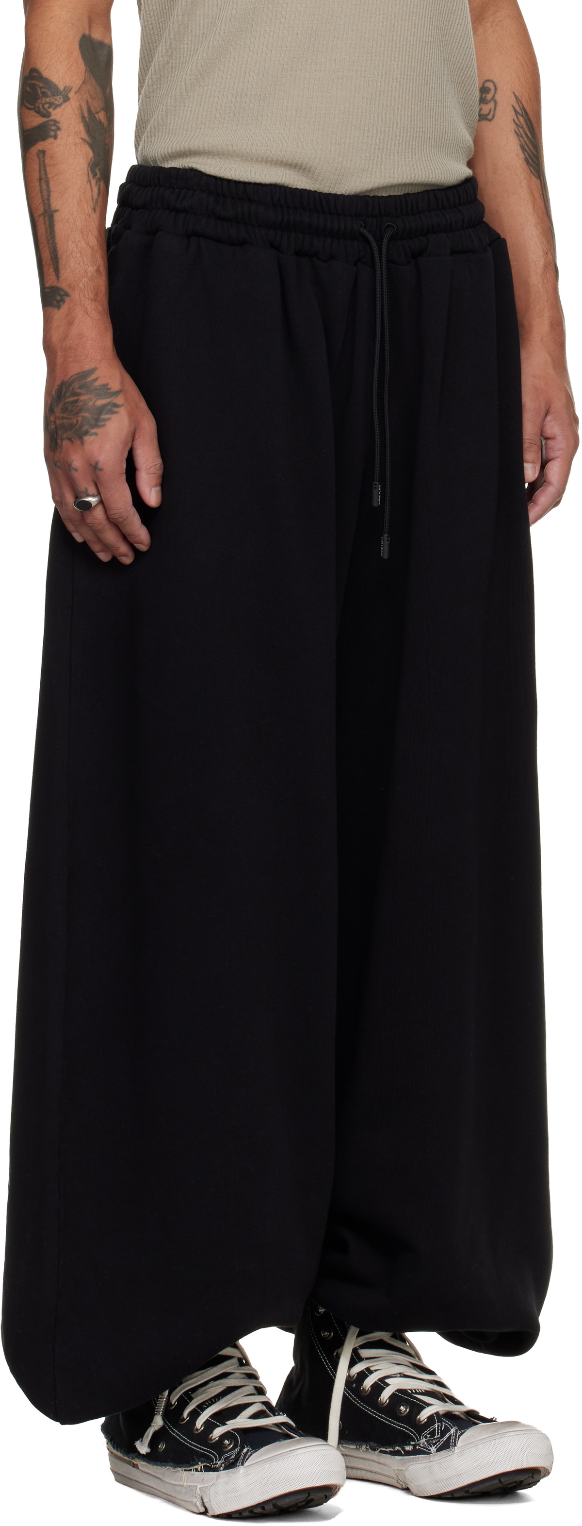 LU'U DAN Black Baggy Bontans Sweatpants