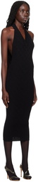 Balmain Black Halter Midi Dress