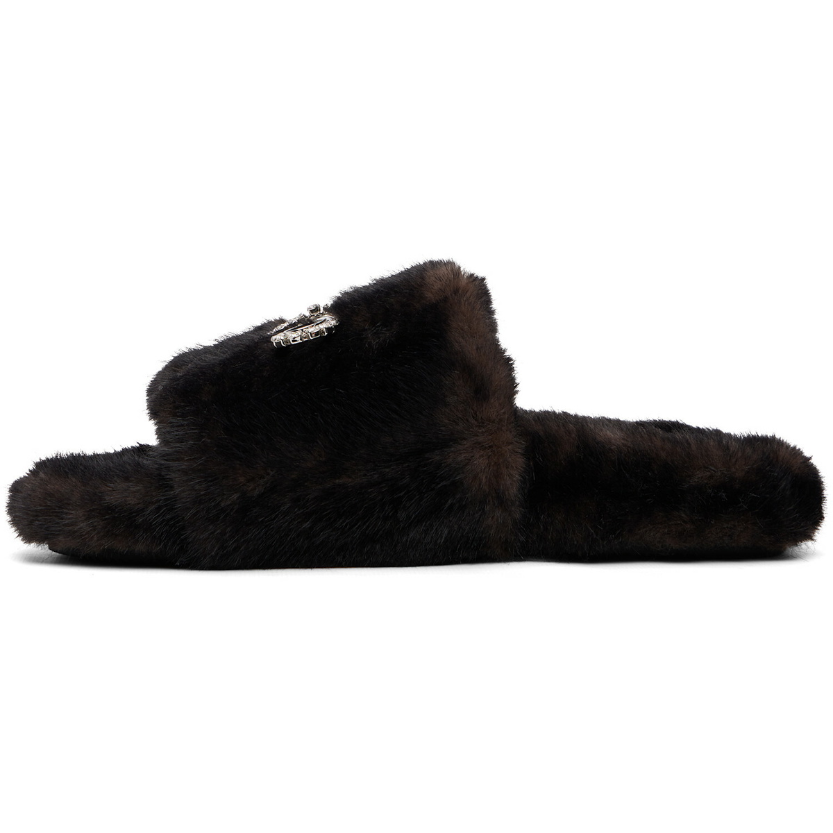 Balenciaga Brown Furry Slides