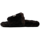 Balenciaga Brown Furry Slides