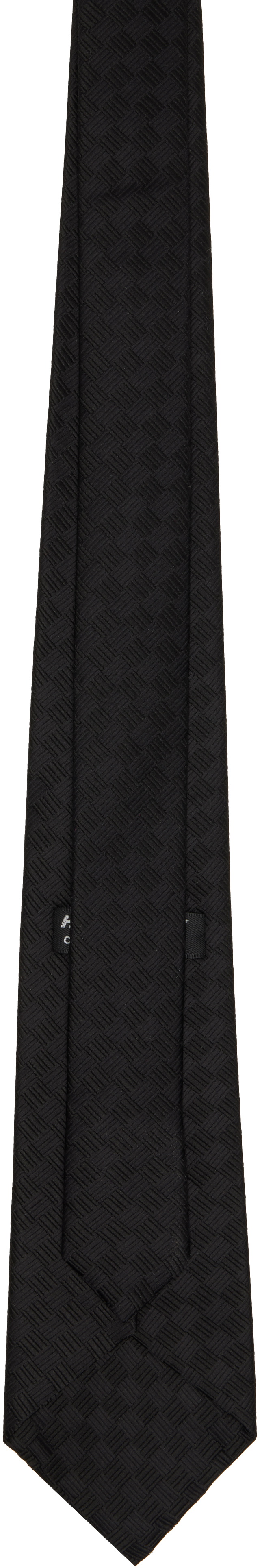 Comme des Garçons Homme Deux Black Basket Silk Tie