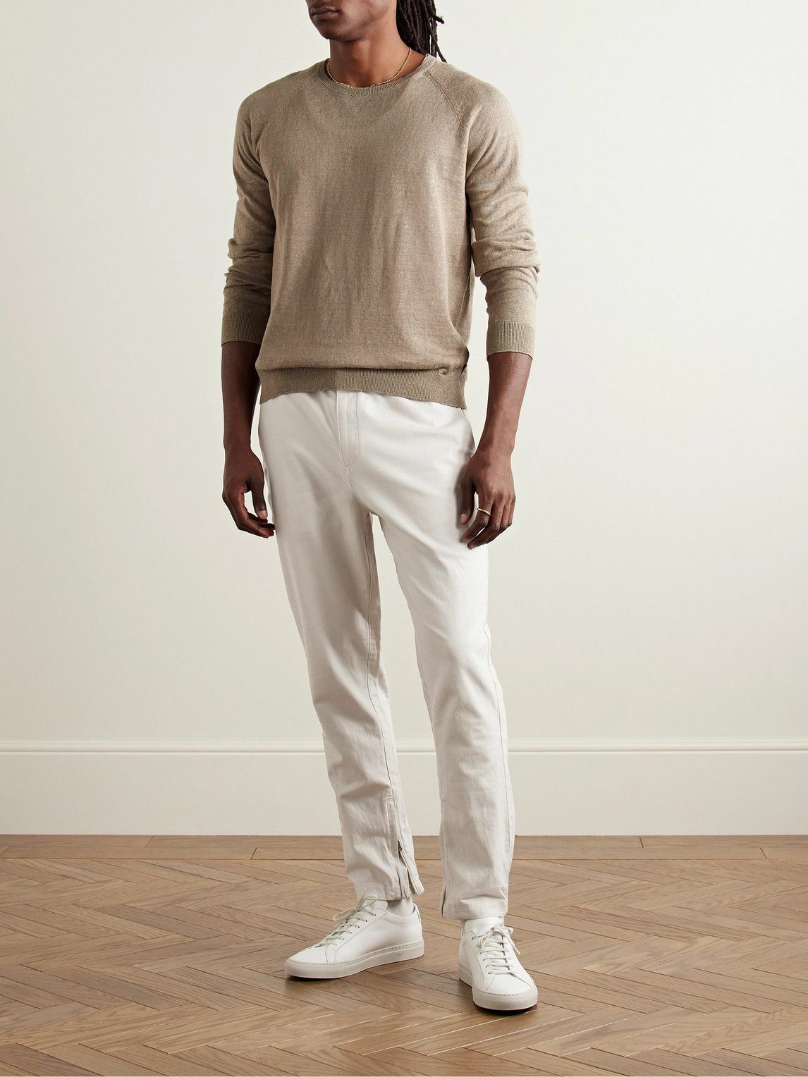 Onia - Traveller Tapered Cotton-Blend Trousers - Neutrals