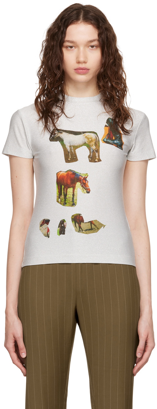 Acne Studios Silver Horse T-Shirt Acne Studios