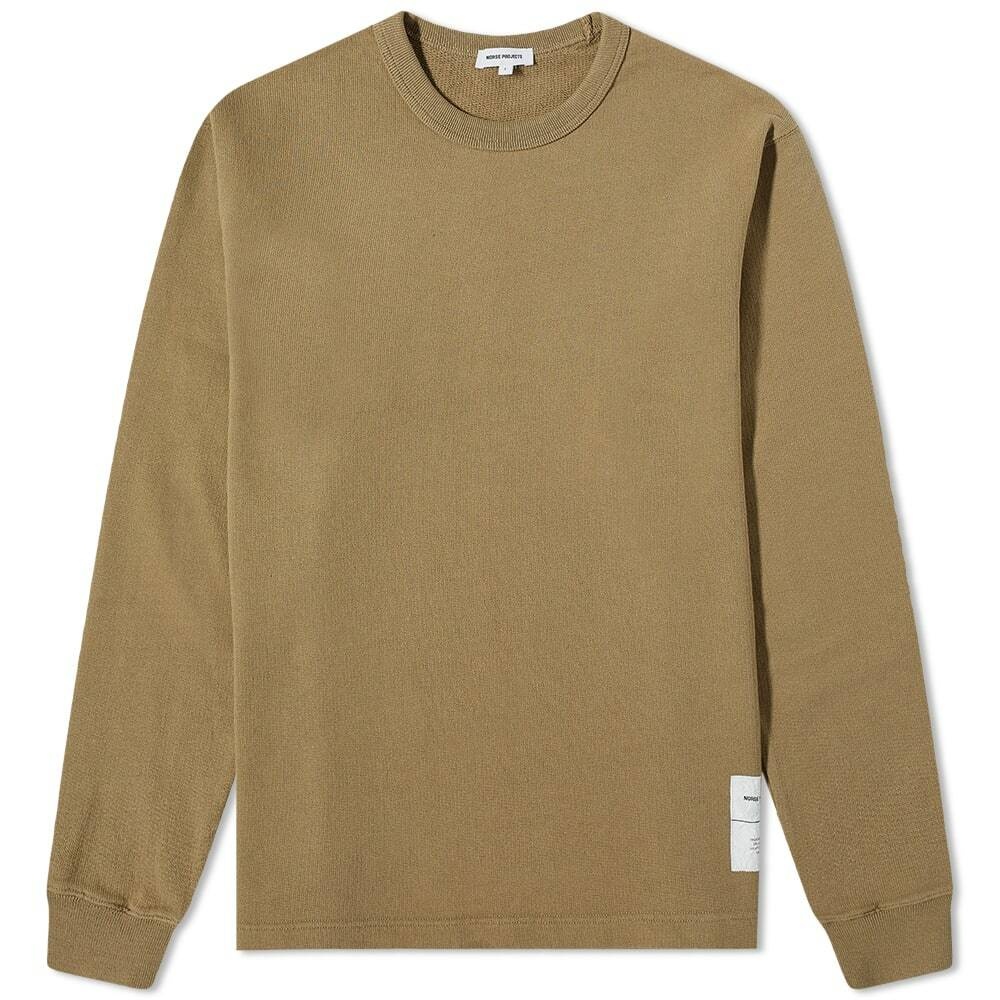 Norse Projects Men's Fraser Tab Series Crew Sweat in Utility Khaki ...