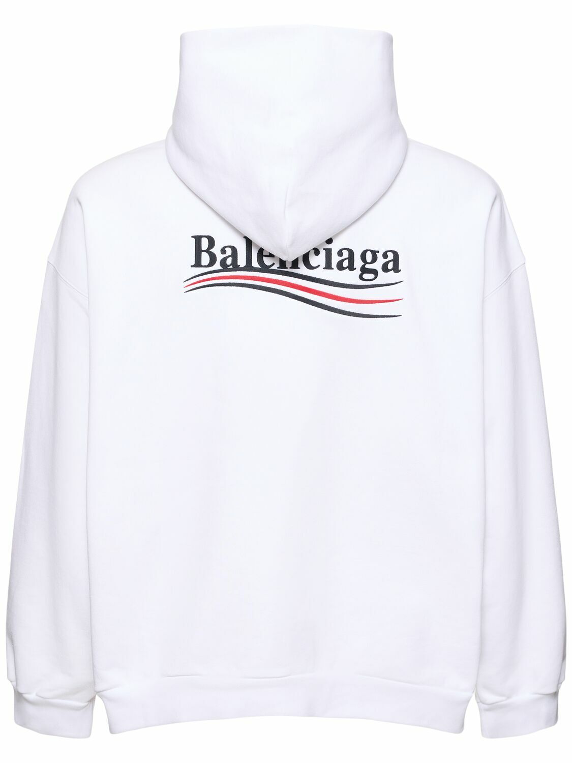 BALENCIAGA Political Logo Cotton Sweatshirt Hoodie Balenciaga