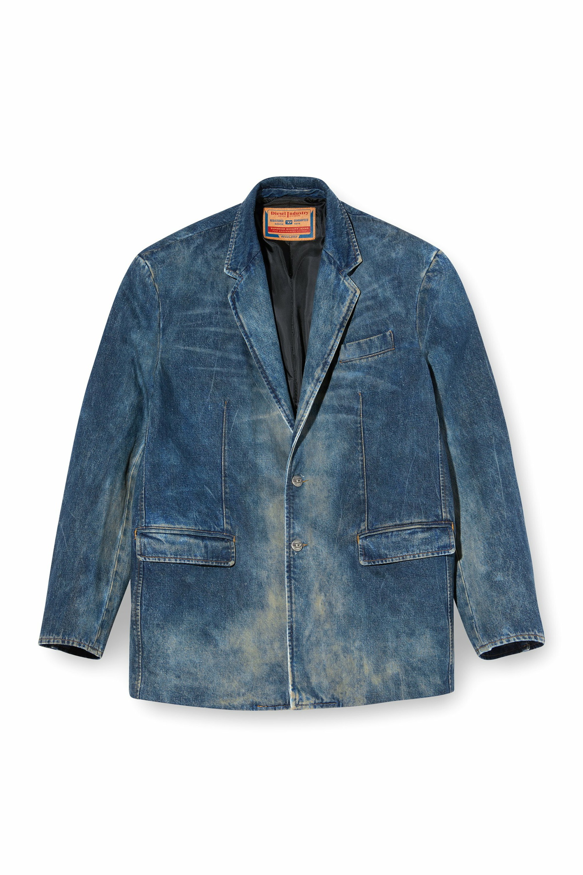 Diesel Blazer in hand-treated dirty denim - Denim Jackets