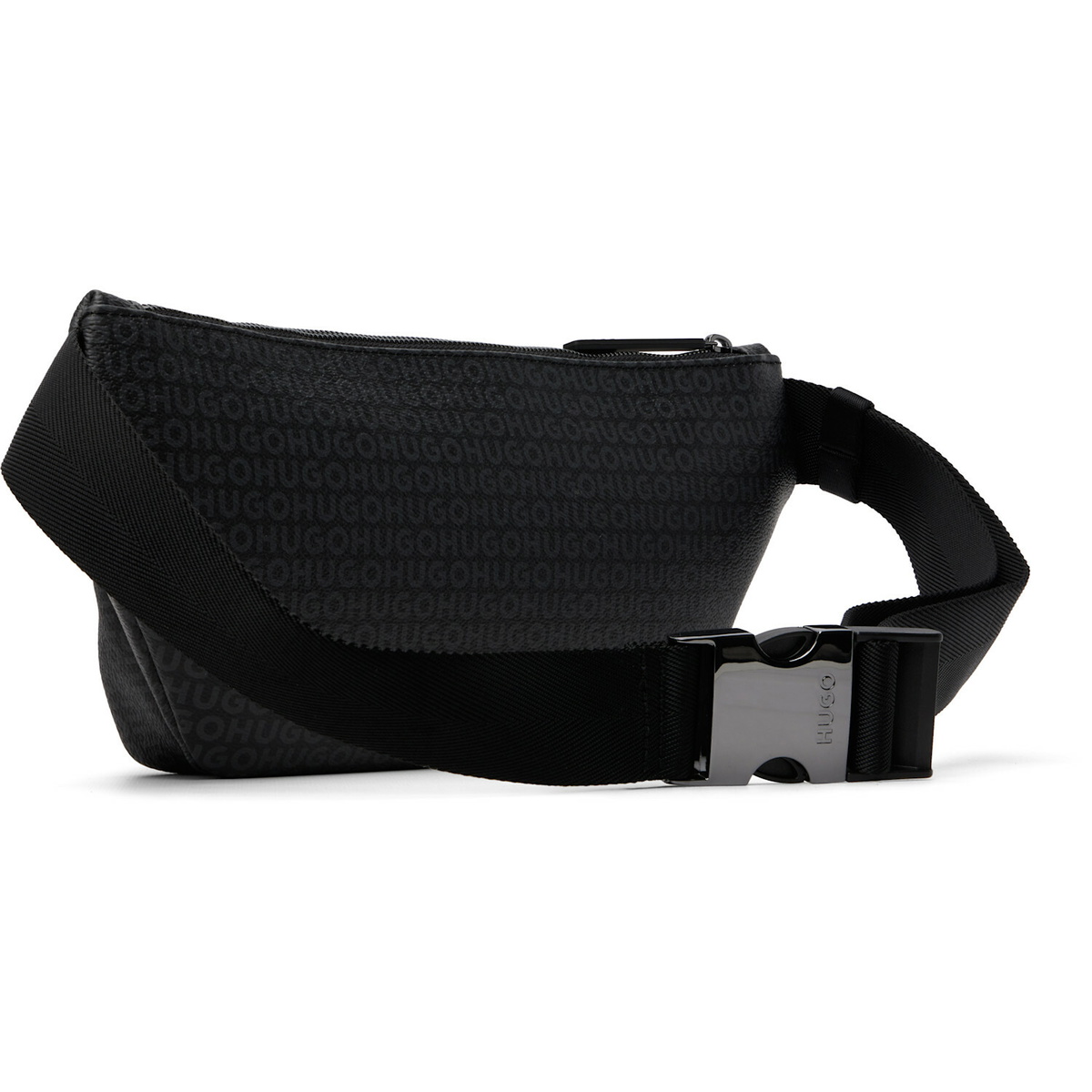 Hugo Gray Grained Faux-Leather Belt Bag