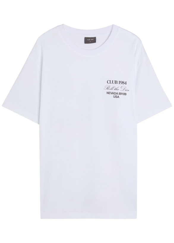 Photo: Club 1984 Welcome To Vegas Printed Cotton T-shirt White