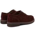 Brunello Cucinelli - Brushed-Suede Derby Shoes - Men - Burgundy