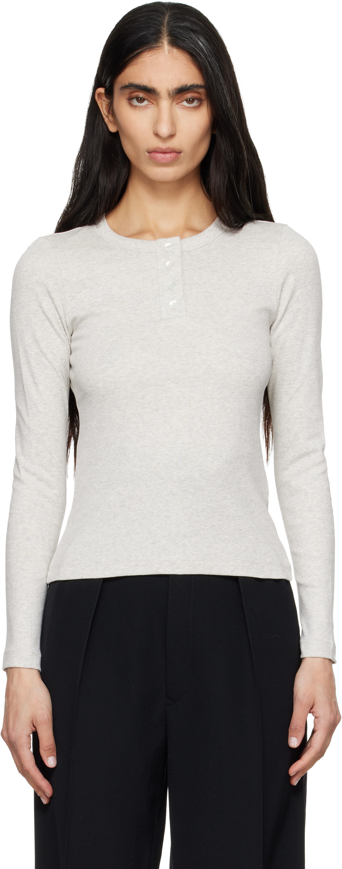 FLORE FLORE Gray Jess Longsleeve T-shirt